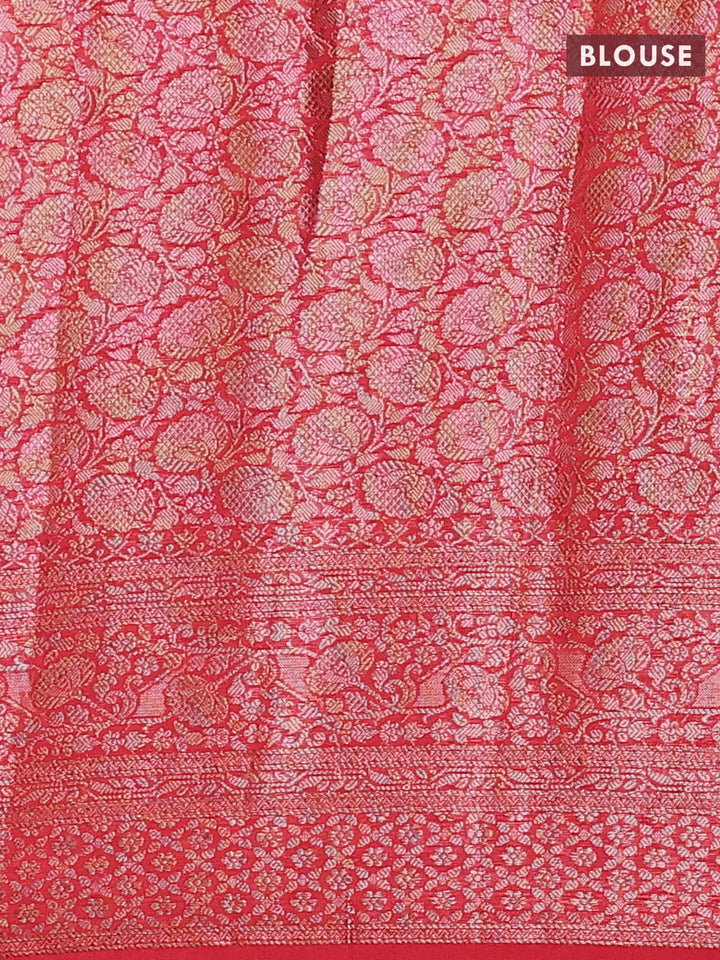 Red Semi Chiniya Silk Saree