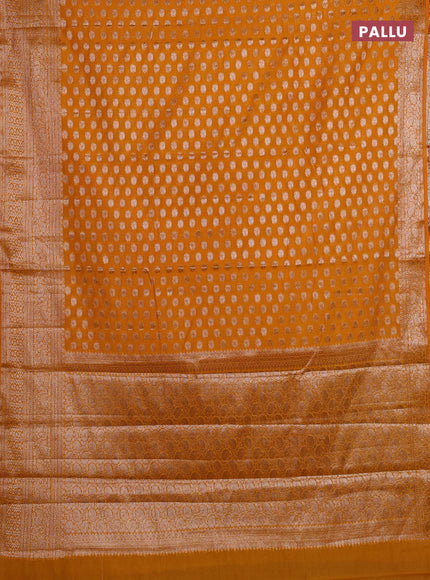 Mustard Yellow Semi Chiniya Silk Saree