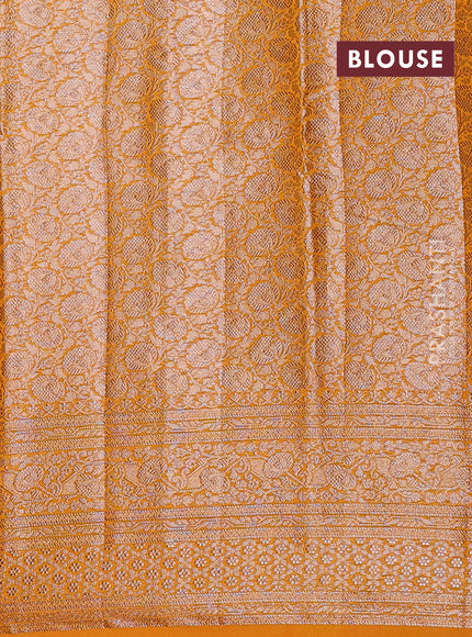 Mustard Yellow Semi Chiniya Silk Saree