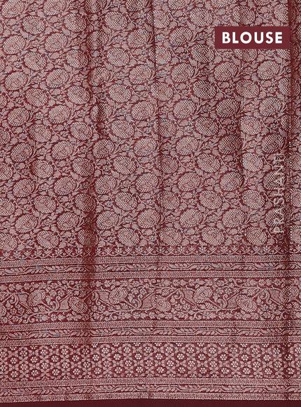 Rustic Orange & Maroon Semi Chiniya Silk Saree