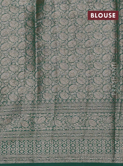 Red & Green Semi Chiniya Silk Saree