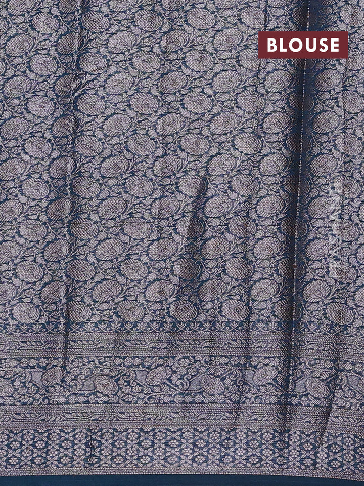 Pastel Green & Peacock Green Semi Chiniya Silk Saree