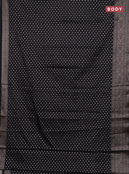 Black Semi Chiniya Silk Saree