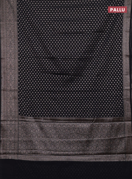 Black Semi Chiniya Silk Saree