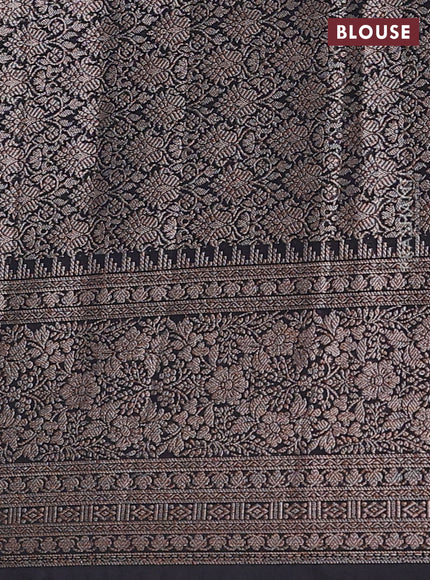 Black Semi Chiniya Silk Saree