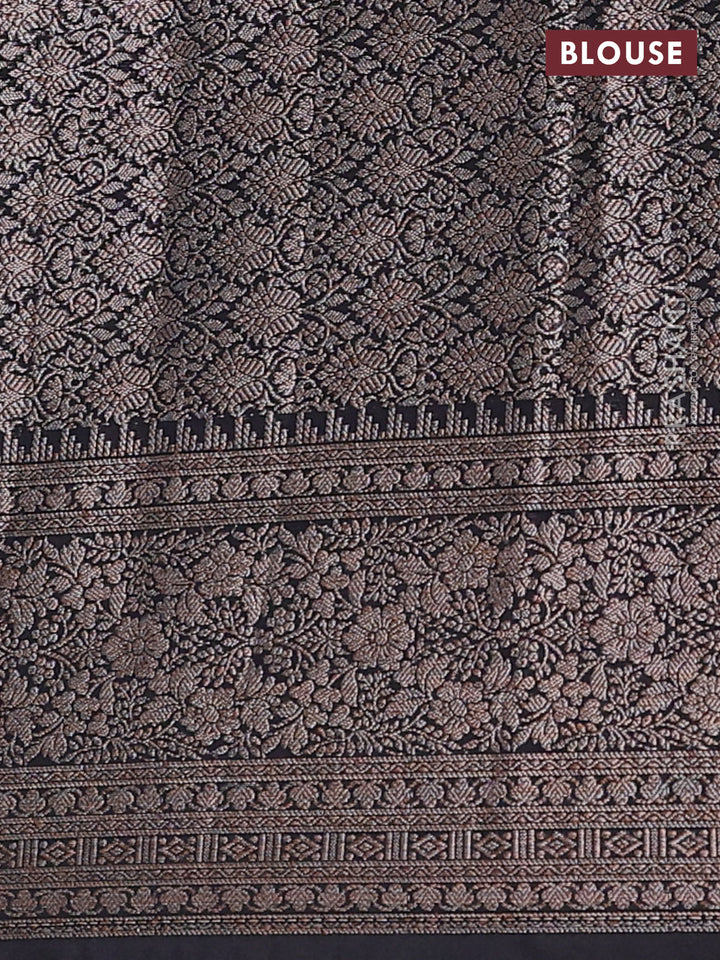 Black Semi Chiniya Silk Saree