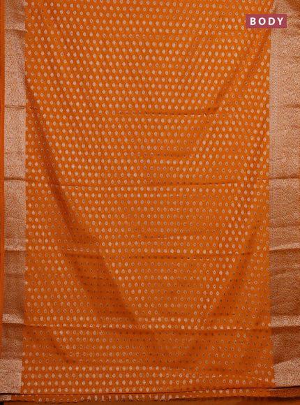 Mustard Yellow Semi Chiniya Silk Saree