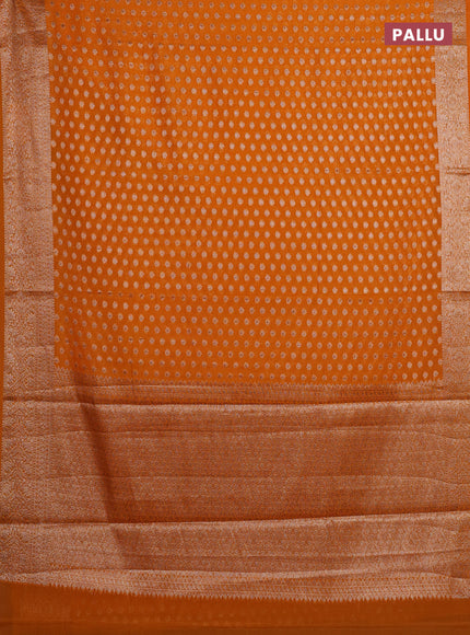 Mustard Yellow Semi Chiniya Silk Saree
