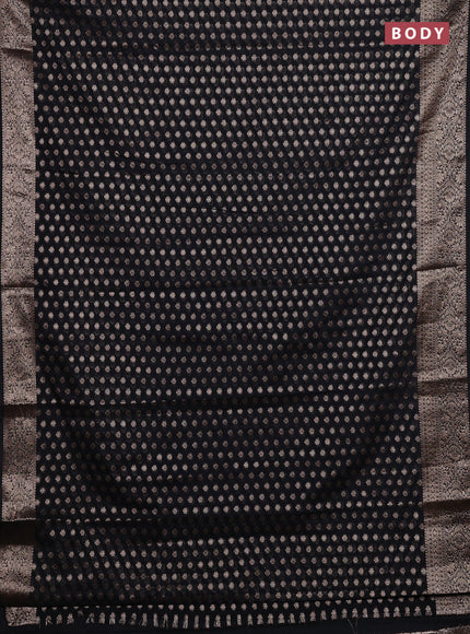 Black Semi Chiniya Silk Saree