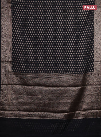 Black Semi Chiniya Silk Saree