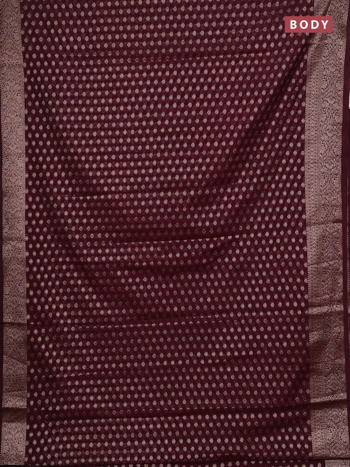 Wine Semi Chiniya Silk Saree
