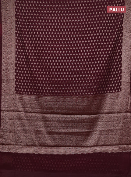 Wine Semi Chiniya Silk Saree
