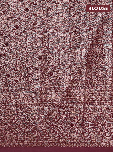 Wine Semi Chiniya Silk Saree