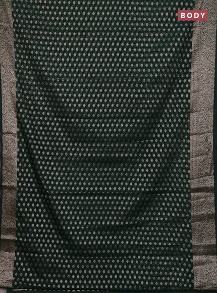 Bottle Green Semi Chiniya Silk Saree