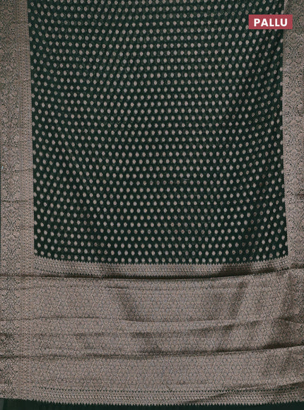 Bottle Green Semi Chiniya Silk Saree