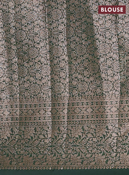 Bottle Green Semi Chiniya Silk Saree