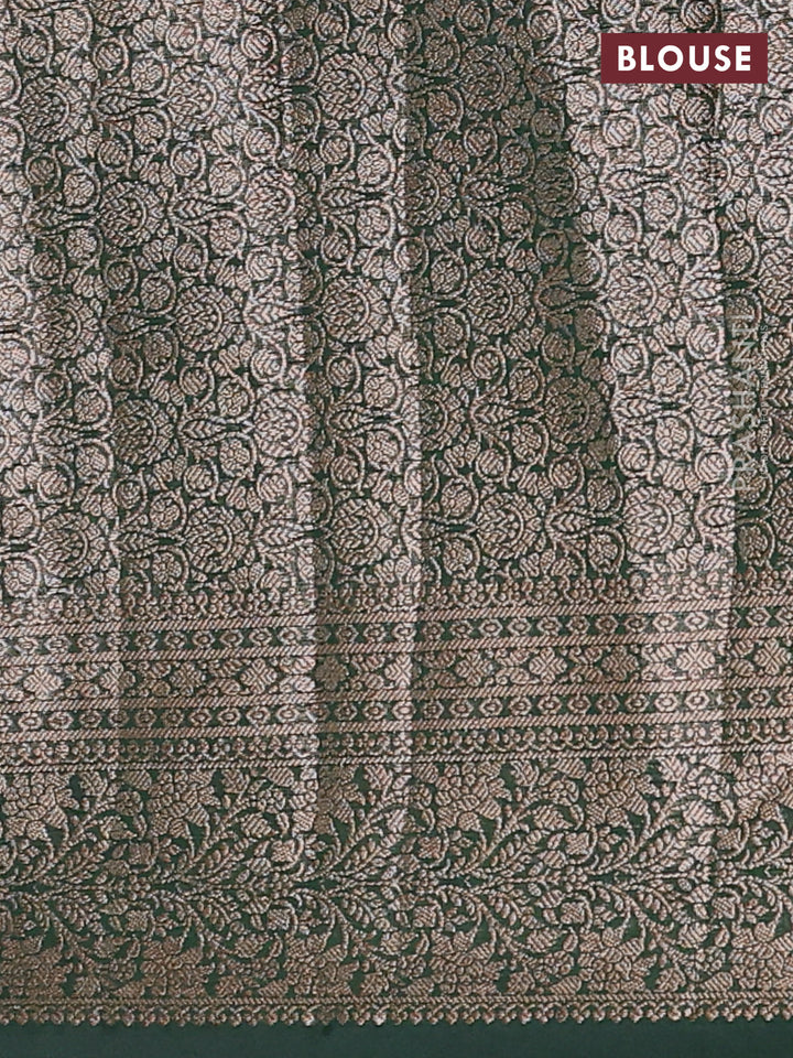 Bottle Green Semi Chiniya Silk Saree