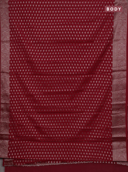 Red Semi Chiniya Silk Saree