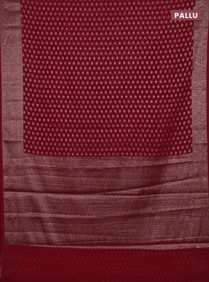 Red Semi Chiniya Silk Saree