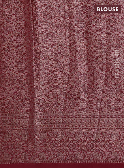 Red Semi Chiniya Silk Saree