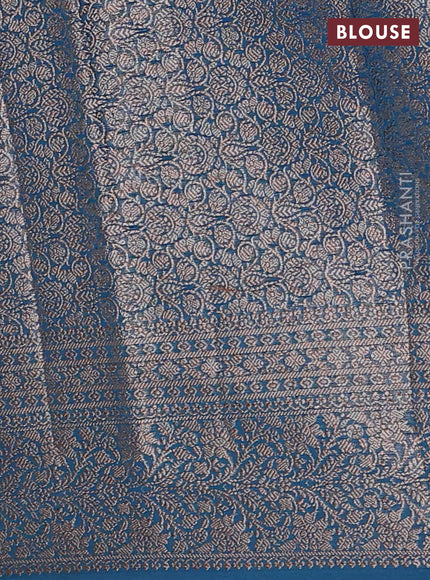 Peacock Blue Semi Chiniya Silk Saree