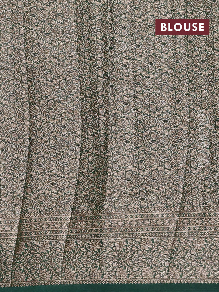 Red & Green Semi Chiniya Silk Saree