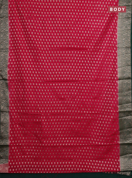 Pink & Green Semi Chiniya Silk Saree