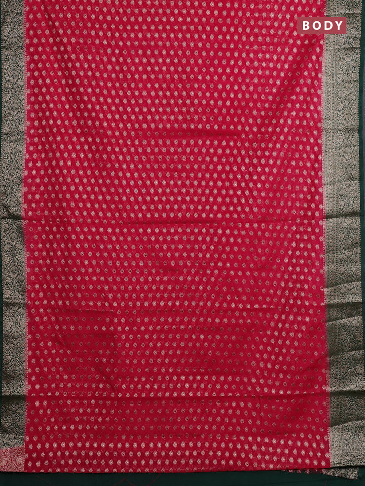 Pink & Green Semi Chiniya Silk Saree