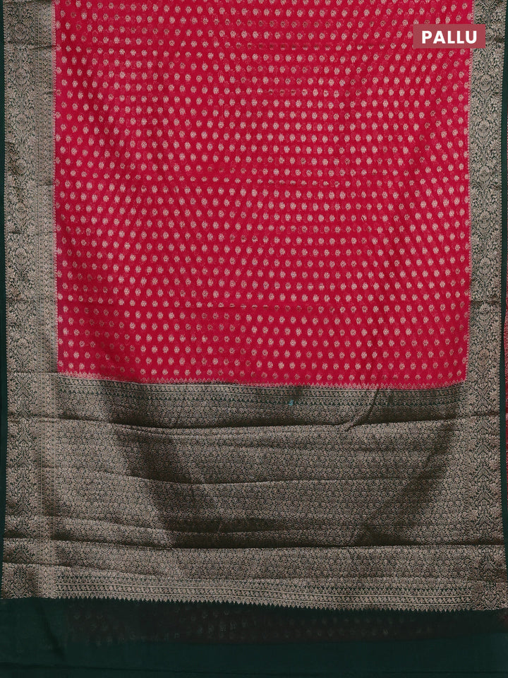 Pink & Green Semi Chiniya Silk Saree