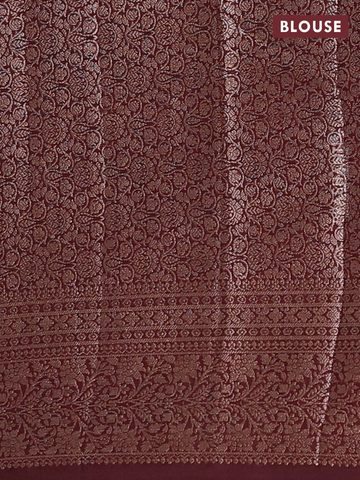 Rustic Orange & Maroon Semi Chiniya Silk Saree