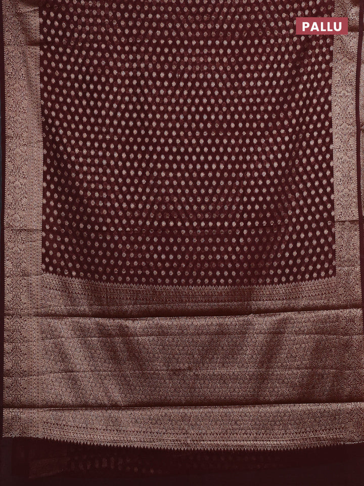 Coffee Brown Semi Chiniya Silk Saree