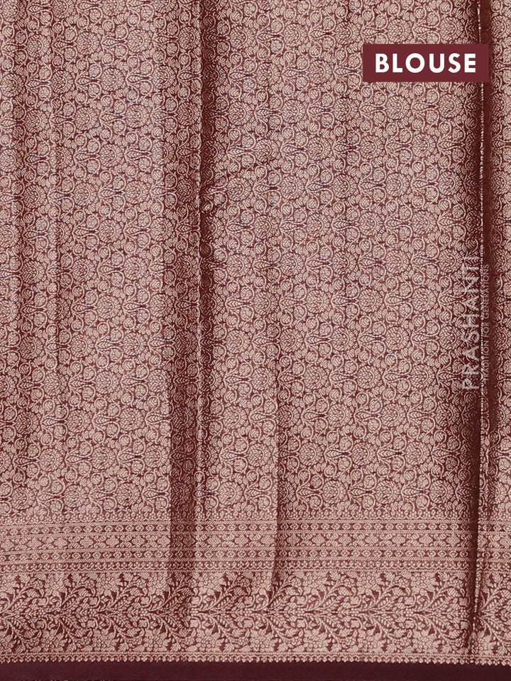 Coffee Brown Semi Chiniya Silk Saree