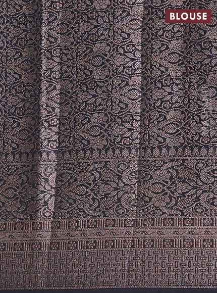 Black Semi Chiniya Silk Saree