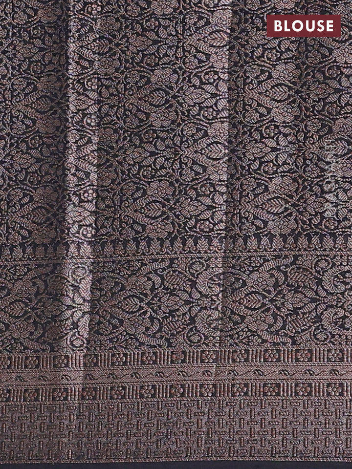 Black Semi Chiniya Silk Saree