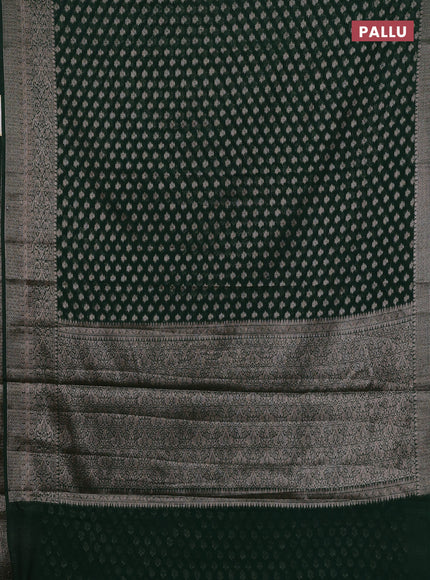 Bottle Green Semi Chiniya Silk Saree