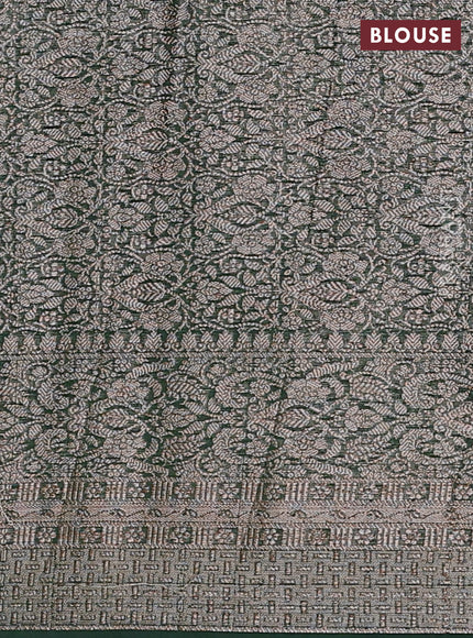 Bottle Green Semi Chiniya Silk Saree