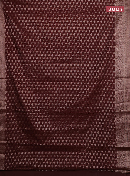 Coffee Brown Semi Chiniya Silk Saree