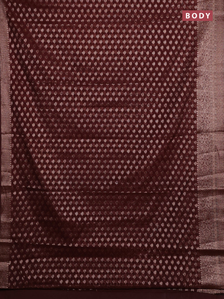 Coffee Brown Semi Chiniya Silk Saree