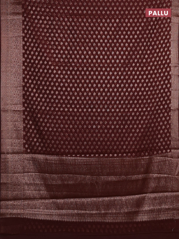 Coffee Brown Semi Chiniya Silk Saree