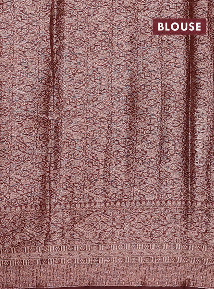 Coffee Brown Semi Chiniya Silk Saree