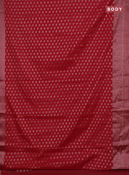 Red Semi Chiniya Silk Saree