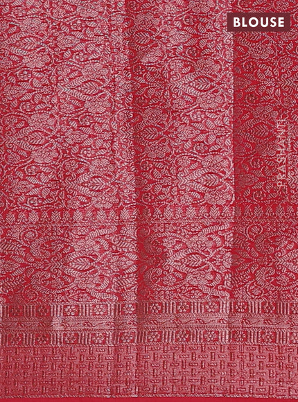 Red Semi Chiniya Silk Saree
