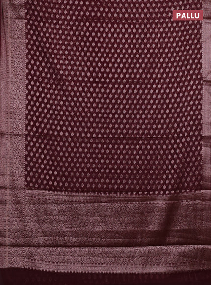 Wine Semi Chiniya Silk Saree