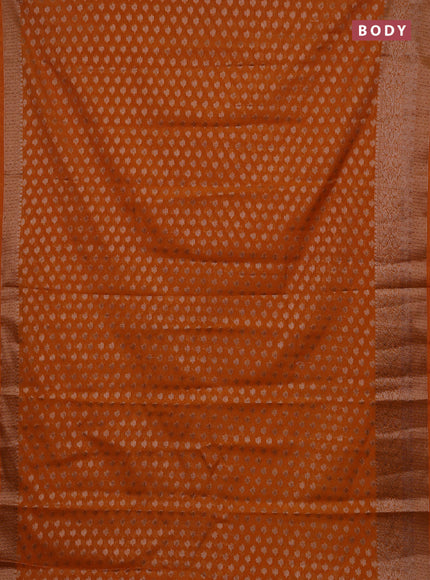 Mango Yellow Semi Chiniya Silk Saree