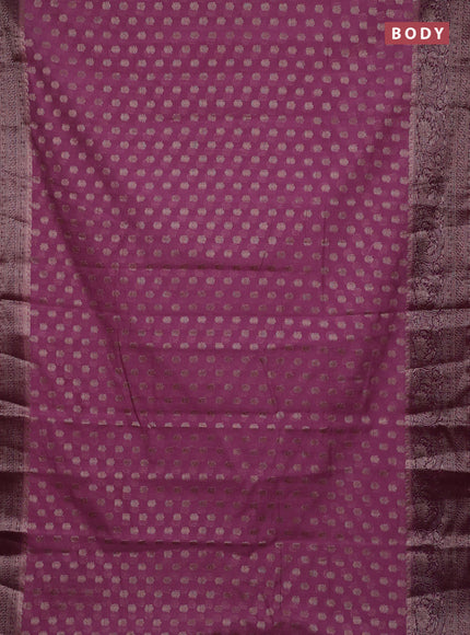 Wine Semi Chiniya Silk Saree