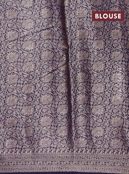 Lavender & Navy Blue Semi Chiniya Silk Saree