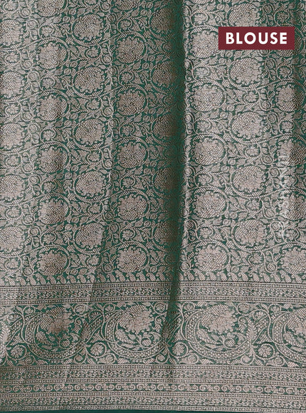 Wine & Bottle Green Semi Chiniya Silk Saree