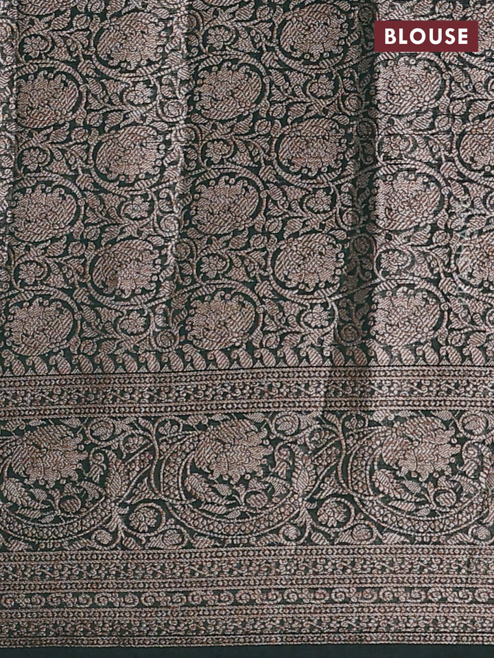 Pastel Green & Bottle Green Semi Chiniya Silk Saree