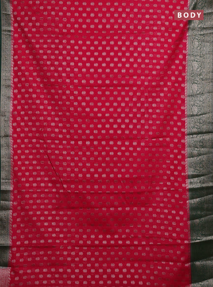 Pink & Green Semi Chiniya Silk Saree