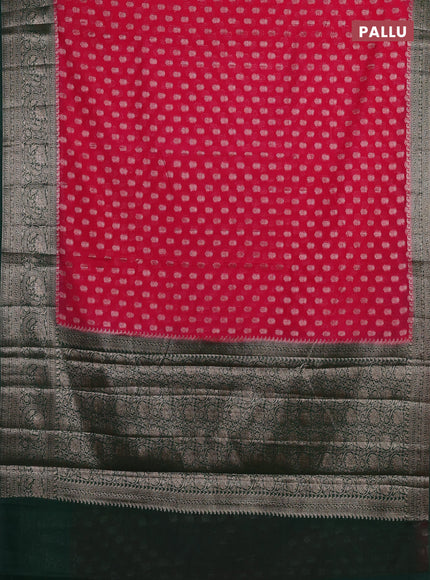 Pink & Green Semi Chiniya Silk Saree